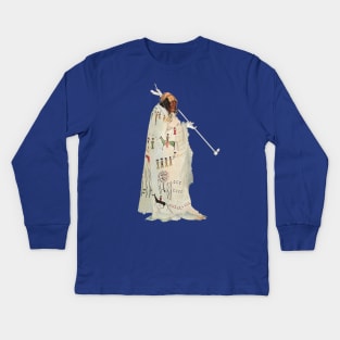 Native American Indian Portrait by Karl Bodmer Kids Long Sleeve T-Shirt